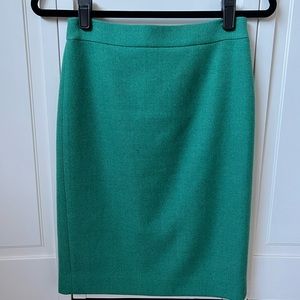 J. crew Teal No. 2 Pencil skirt in Italian wool